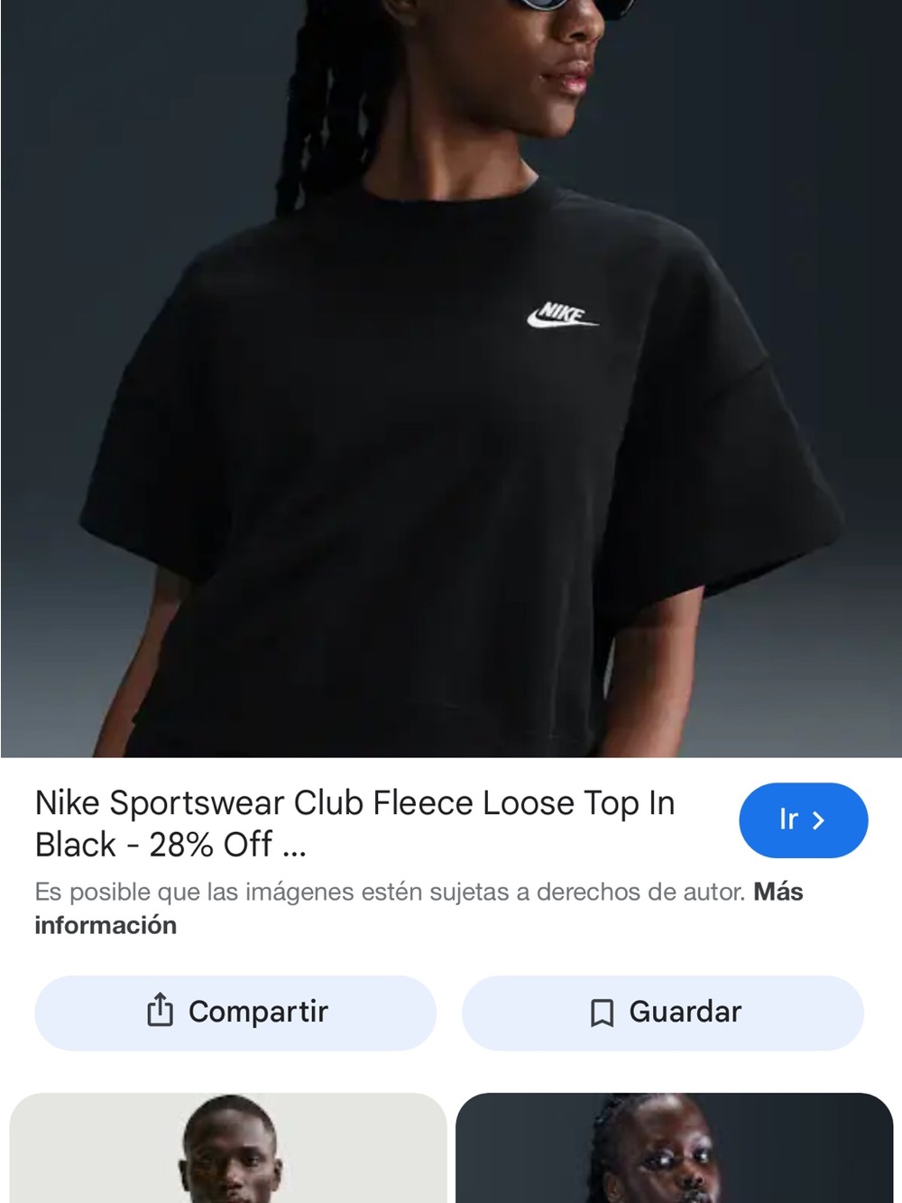 Nike Black Cropped Short-Sleeve Sweatshirt with White Swoosh - Picture 9 of 9